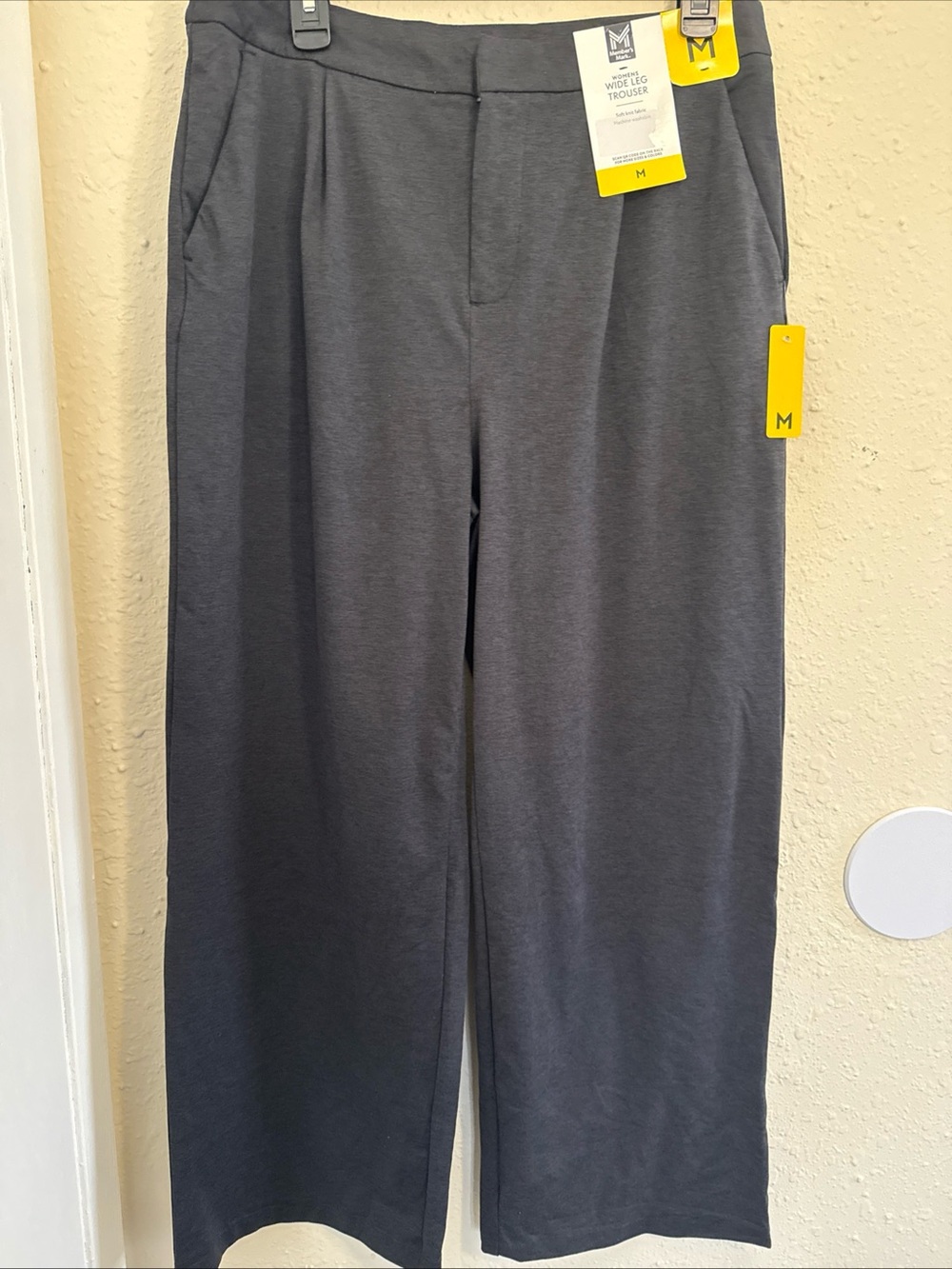 Women Wide-Leg Trousers in Dark Gray - M